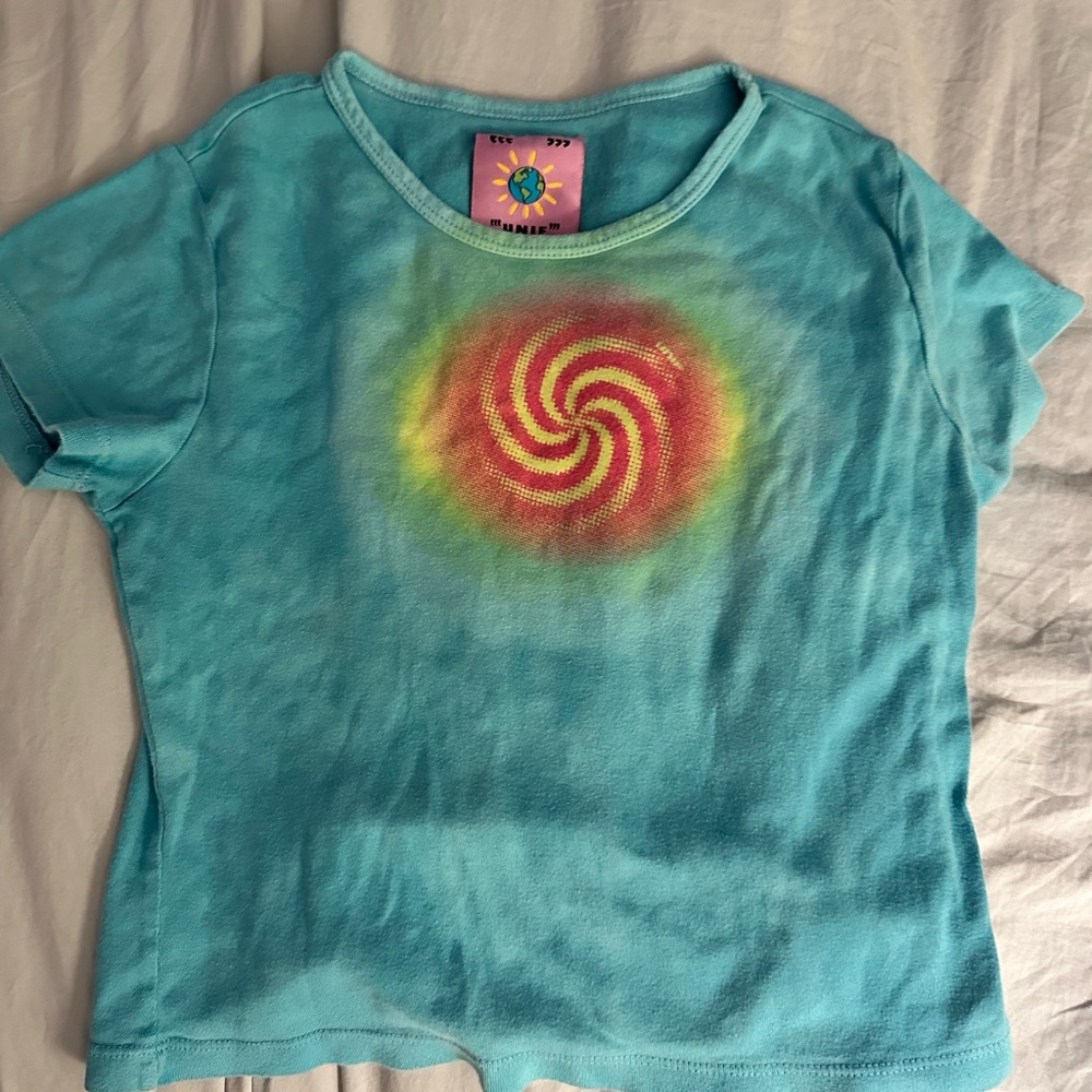 UNIF Kids Blue Tee with Spiral Design